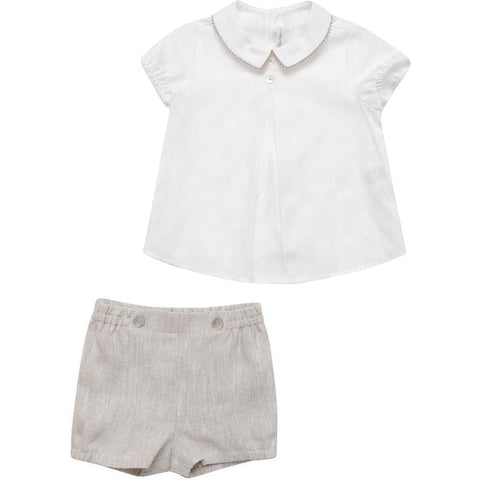 Fina Ejerique Cream Shirt with Beige Shorts Fina Ejerique Cream Shirt with Beige Shorts