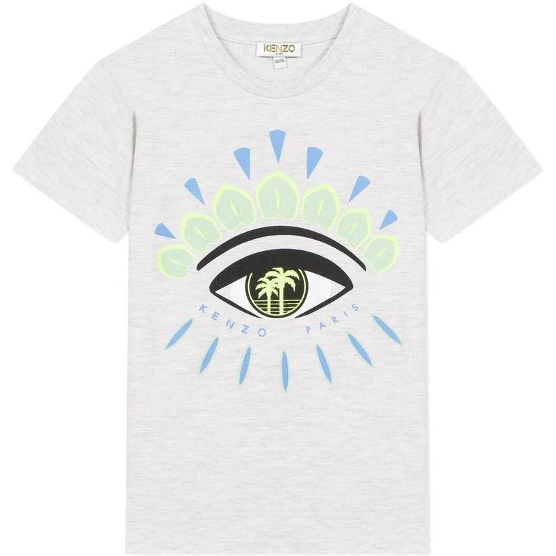 Kenzo Kids Boys Grey T-shirt With Iconic Eye Kenzo Kids Boys Grey T-shirt With Iconic Eye