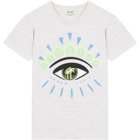 Kenzo Kids Boys Grey T-shirt With Iconic Eye Kenzo Kids Boys Grey T-shirt With Iconic Eye