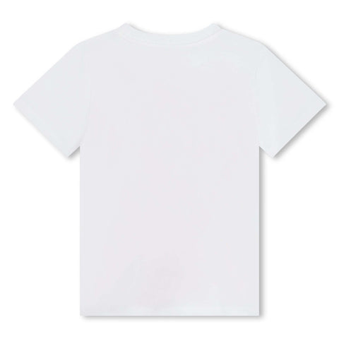 Kenzo Kids Boys White Elephant Print T-Shirt Kenzo Kids Boys White Elephant Print T-Shirt