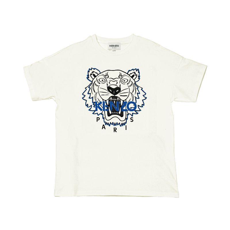 Kenzo Kids Boys White Kenzo Tiger T-Shirt Kenzo Kids Boys White Kenzo Tiger T-Shirt