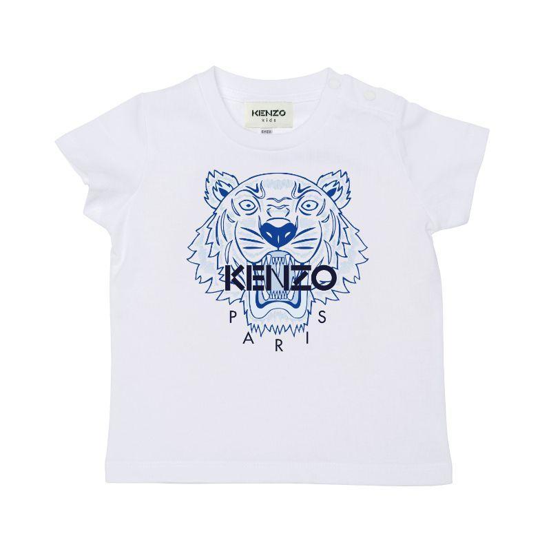 Kenzo Kids Boys White Tiger Print T-Shirt Kenzo Kids Boys White Tiger Print T-Shirt