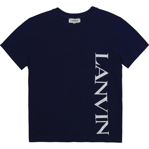 Lanvin Boys Blue Side Branded T-shirt Lanvin Boys Blue Side Branded T-shirt
