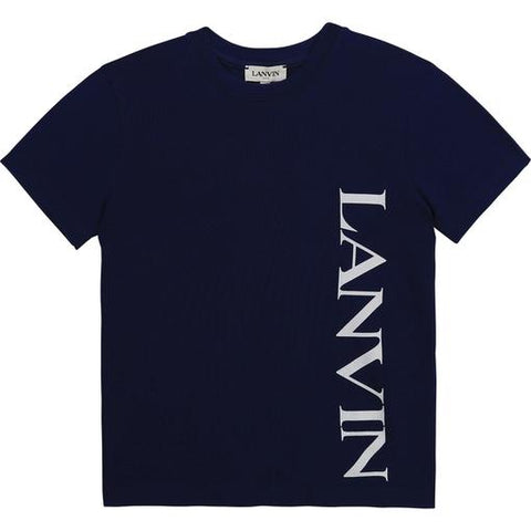 Lanvin Boys Blue Side Branded T-shirt Lanvin Boys Blue Side Branded T-shirt