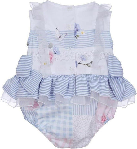 Lapin House Baby Girls Blue and White Shortie