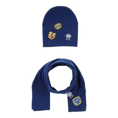Marc Jacobs Navy Patch Knit Hat and Scarf Set Marc Jacobs Navy Patch Knit Hat and Scarf Set