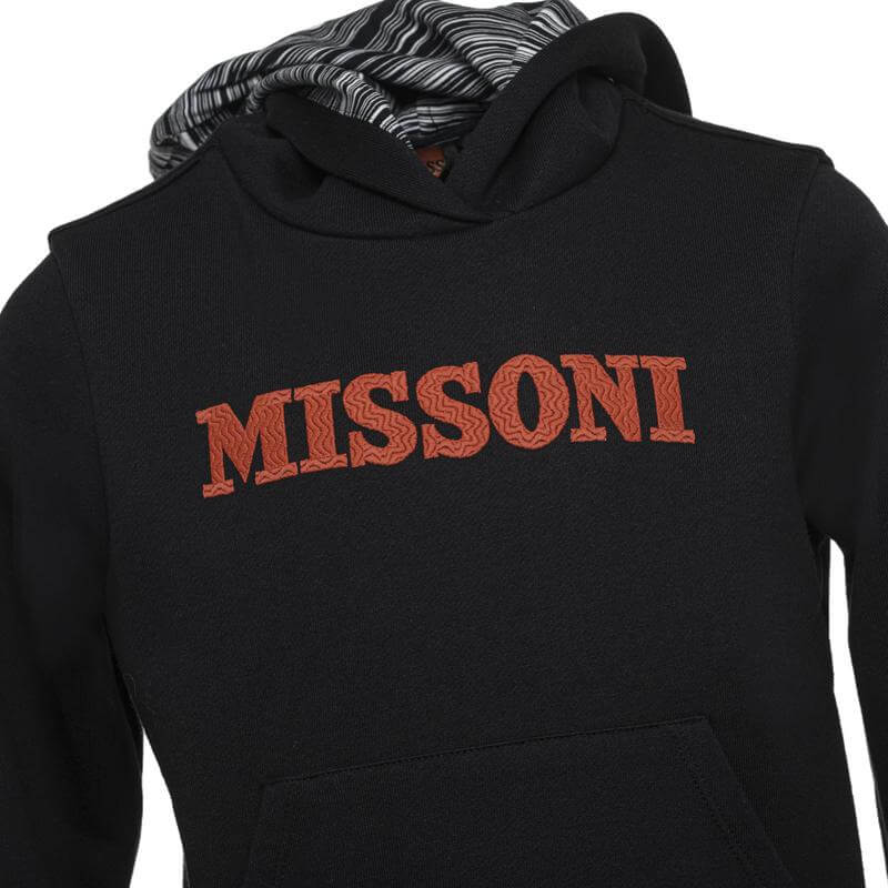 Missoni Kids Boys Black Logo Hoody Missoni Kids Boys Black Logo Hoody