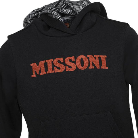 Missoni Kids Boys Black Logo Hoody Missoni Kids Boys Black Logo Hoody