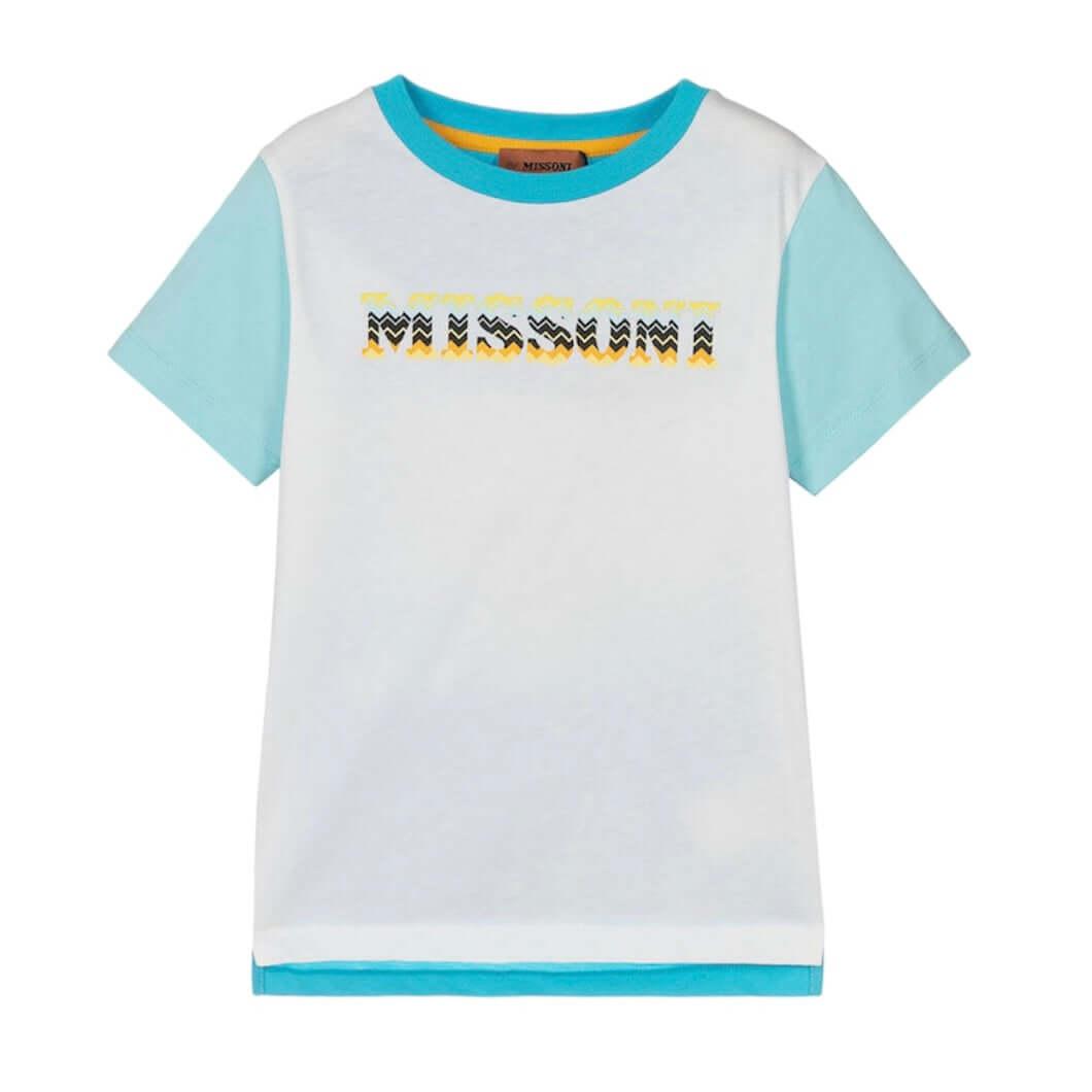 Missoni Kids Boys White Logo T-Shirt Missoni Kids Boys White Logo T-Shirt