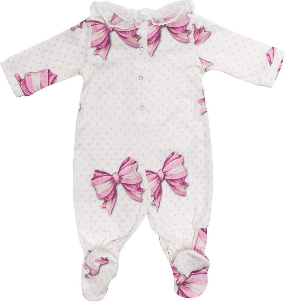 Monnalisa Baby Girls Ivory Spot Babygrow Monnalisa Baby Girls Ivory Spot Babygrow