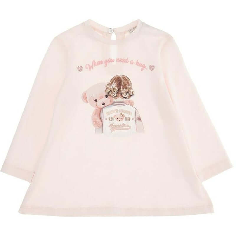 Monnalisa Baby Girls Pink Bear T-Shirt Monnalisa Baby Girls Pink Bear T-Shirt