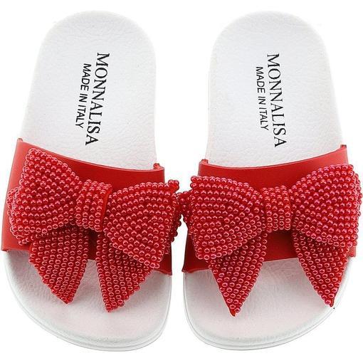 Monnalisa Girls Bow Sliders Monnalisa Girls Bow Sliders