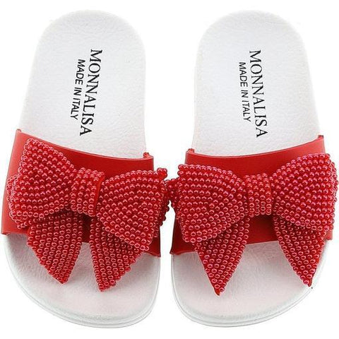 Monnalisa Girls Bow Sliders Monnalisa Girls Bow Sliders