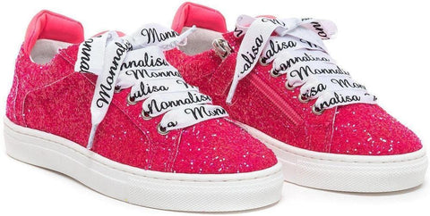 Monnalisa Girls Fuchsia Glitter Trainers Monnalisa Girls Fuchsia Glitter Trainers