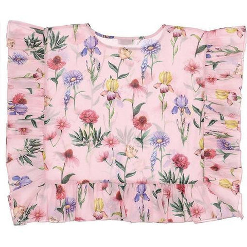 Monnalisa Girls Pink Floral Kaftan Monnalisa Girls Pink Floral Kaftan