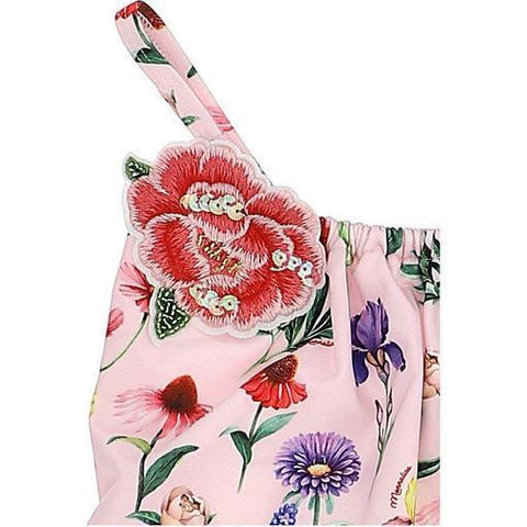 Monnalisa Girls Pink Floral Swimsuit Monnalisa Girls Pink Floral Swimsuit