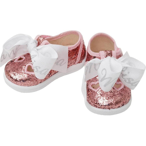 Monnalisa Girls Pink Glitter Shoes Monnalisa Girls Pink Glitter Shoes