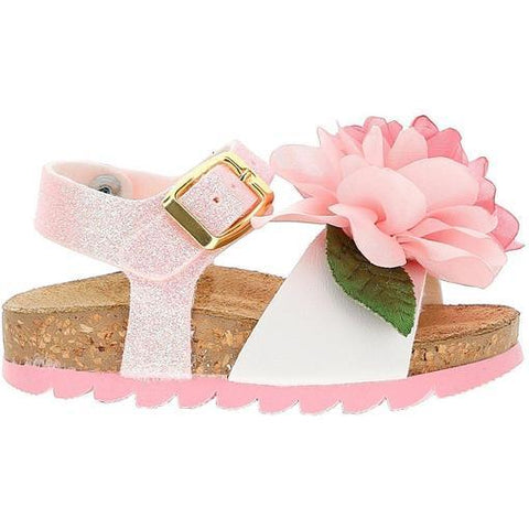 Monnalisa Girls Pink Rose Sandal Monnalisa Girls Pink Rose Sandal