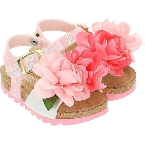 Monnalisa Girls Pink Rose Sandal Monnalisa Girls Pink Rose Sandal