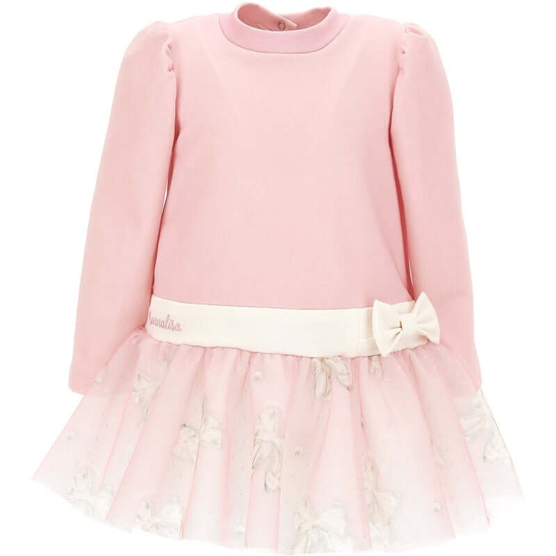 Monnalisa Girls Pink Tulle Dress Monnalisa Girls Pink Tulle Dress