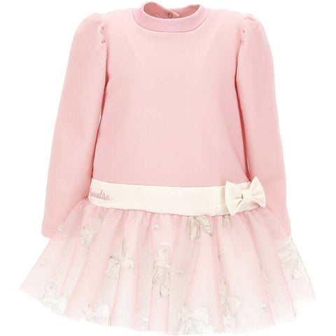 Monnalisa Girls Pink Tulle Dress Monnalisa Girls Pink Tulle Dress
