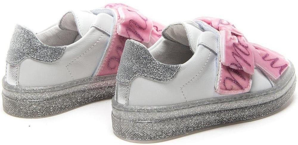 Monnalisa Girls White & Pink Bow Trainers Monnalisa Girls White & Pink Bow Trainers