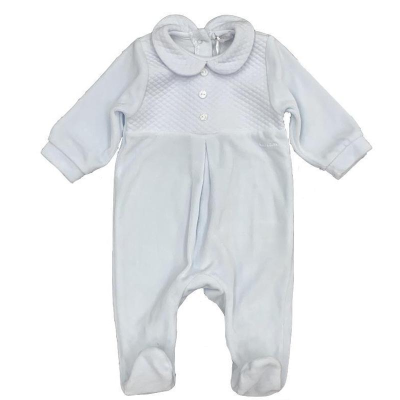 Nanan Boys Blue Velour Babygrow Nanan Boys Blue Velour Babygrow