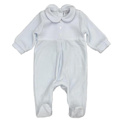 Nanan Boys Blue Velour Babygrow Nanan Boys Blue Velour Babygrow