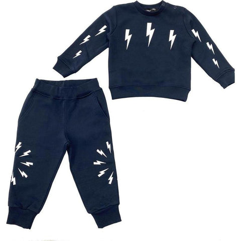 Neil Barrett Baby Boys Navy Thunder Print Tracksuit Neil Barrett Baby Boys Navy Thunder Print Tracksuit