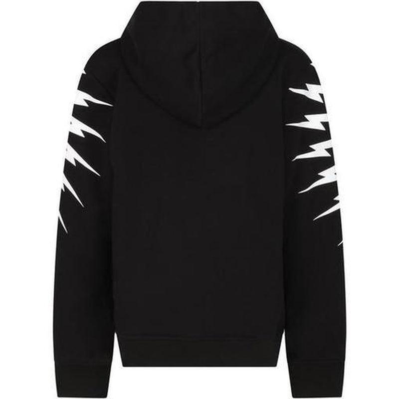 Neil Barrett Boys Black Circle Bolt Hooded Sweatshirt Neil Barrett Boys Black Circle Bolt Hooded Sweatshirt