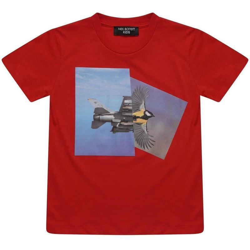 Neil Barrett Red Flying Print T-Shirt Neil Barrett Red Flying Print T-Shirt