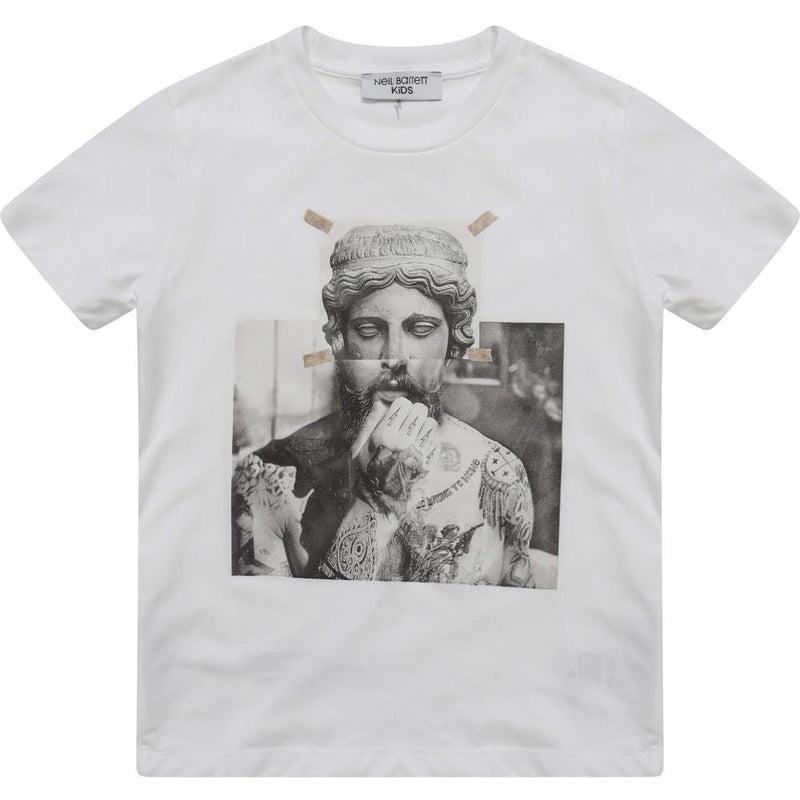 Neil Barrett White Statue Jersey T-Shirt Neil Barrett White Statue Jersey T-Shirt