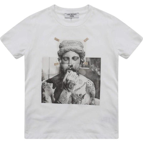 Neil Barrett White Statue Jersey T-Shirt Neil Barrett White Statue Jersey T-Shirt
