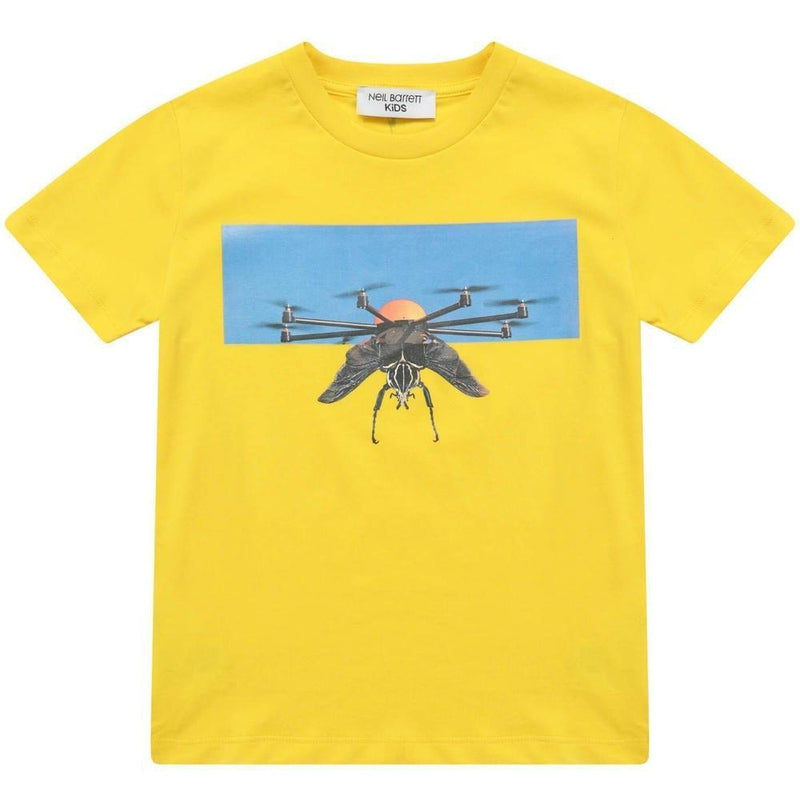 Neil Barrett Yellow Insect Jersey T-Shirt Neil Barrett Yellow Insect Jersey T-Shirt