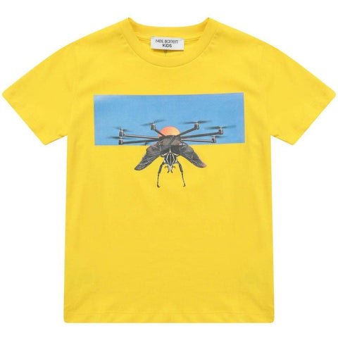 Neil Barrett Yellow Insect Jersey T-Shirt Neil Barrett Yellow Insect Jersey T-Shirt
