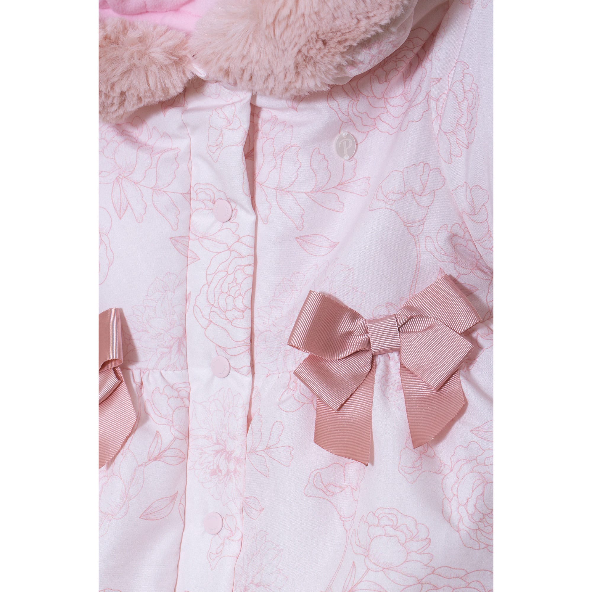 patachou Girls Pink Bow Coat patachou Girls Pink Bow Coat