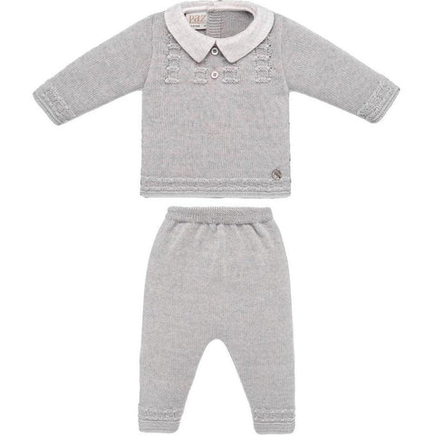 Paz Rodriguez Baby Boys Grey 'Perseo' Knitted Set Paz Rodriguez Baby Boys Grey 'Perseo' Knitted Set