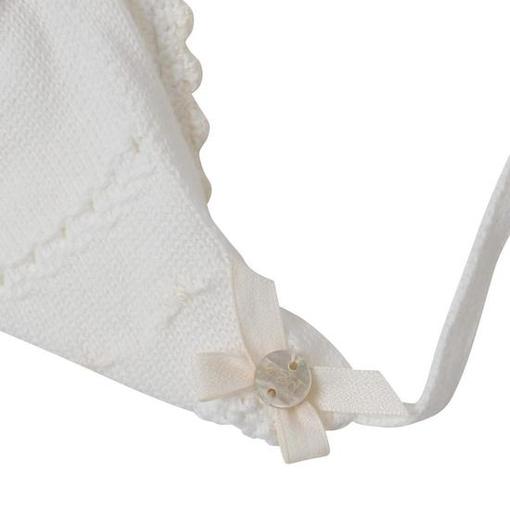 Paz Rodriguez Girls Ivory Knitted Bonnet Paz Rodriguez Girls Ivory Knitted Bonnet
