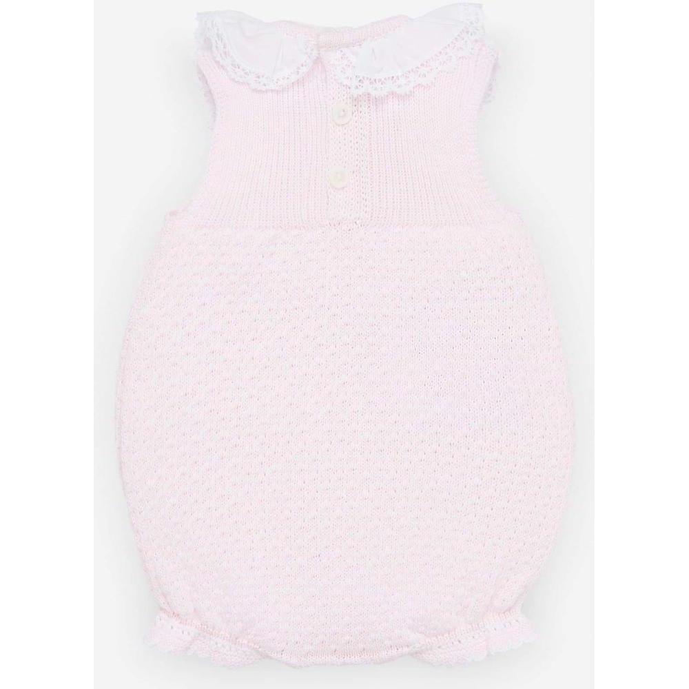 Paz Rodriguez Girls Pale Pink Knit Romper Paz Rodriguez Girls Pale Pink Knit Romper