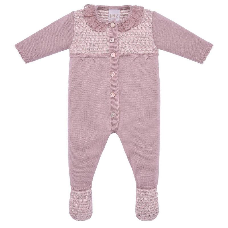 Paz Rodriguez Girls Pink Knit All In One Paz Rodriguez Girls Pink Knit All In One
