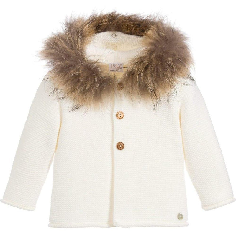 Paz Rodriguez Unisex Ivory 'Orion' Knit Coat Paz Rodriguez Unisex Ivory 'Orion' Knit Coat
