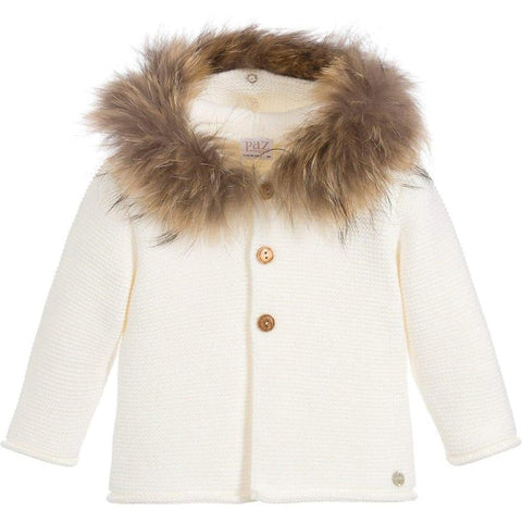 Paz Rodriguez Unisex Ivory 'Orion' Knit Coat Paz Rodriguez Unisex Ivory 'Orion' Knit Coat