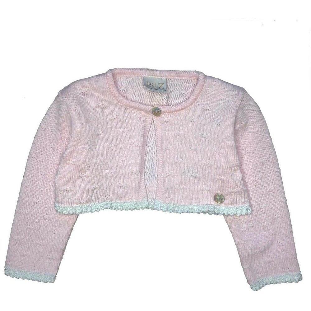 Paz Rodriguez White Woven Dress and Pink Cardigan Set Paz Rodriguez White Woven Dress and Pink Cardigan Set