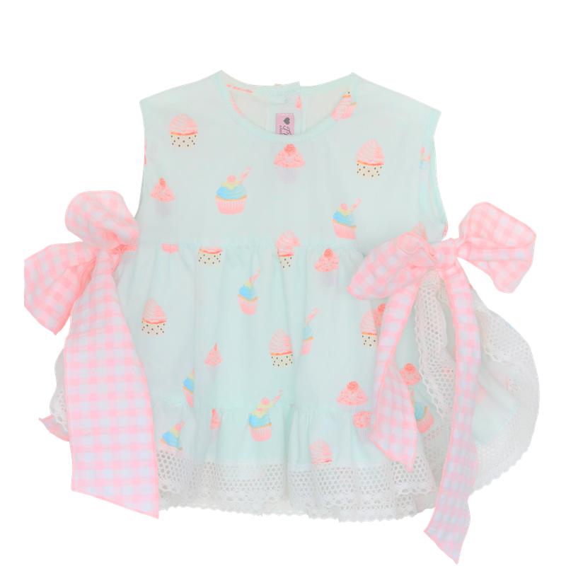 Phi Clothing Girls Aqua Cup Cakes Top & Bloomers Phi Clothing Girls Aqua Cup Cakes Top & Bloomers