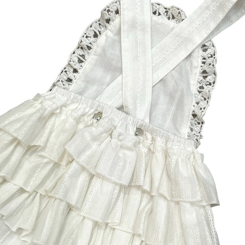 Phi Clothing Girls Cream Frill T-Shirt & Romper Phi Clothing Girls Cream Frill T-Shirt & Romper