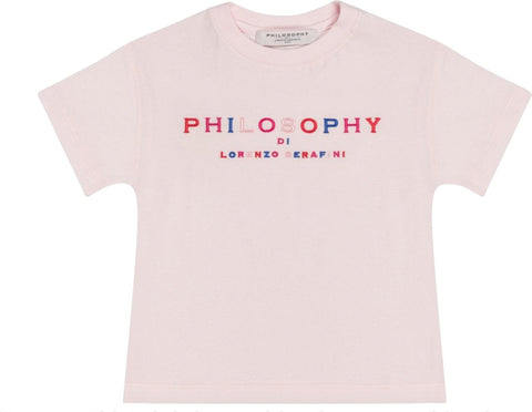 Philosophy Di Lorenzo Serafini Girls Pink Multi Logo T-shirt