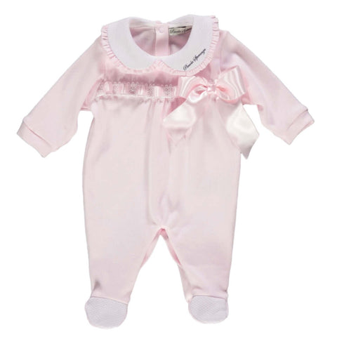 Piccola Speranza Baby Girls Pink Bow Babygrow Piccola Speranza Baby Girls Pink Bow Babygrow