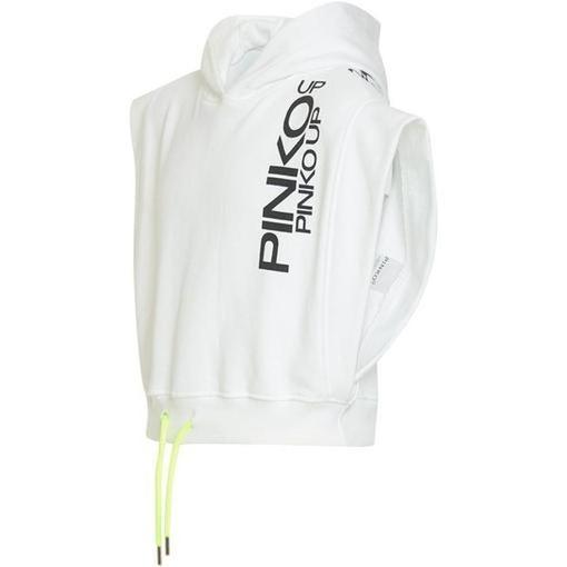 Pinko Girls White Cropped Hoodie Pinko Girls White Cropped Hoodie