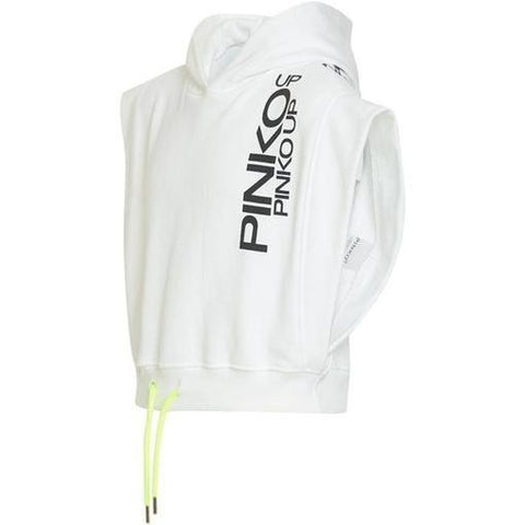 Pinko Girls White Cropped Hoodie Pinko Girls White Cropped Hoodie