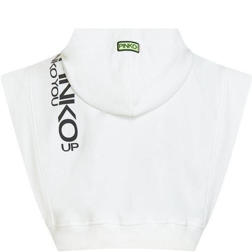 Pinko Girls White Cropped Hoodie Pinko Girls White Cropped Hoodie